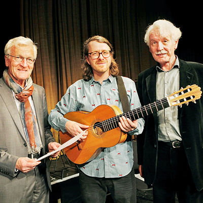 Preisverleihung an Francesco Wilking 2013, mit Prof. Dr. Michael Karbaum und Christof Stählin